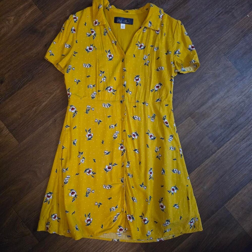 Blue-rain Women's Yellow and Blue Casual-dresses